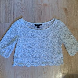 Tela cream lace crop top
